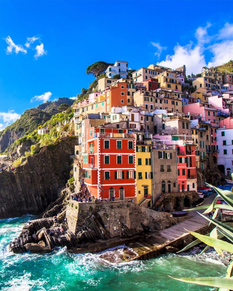 Riomaggiore, one of the five famous coastal village in the Cinque Terre National Park, Liguria, Italy